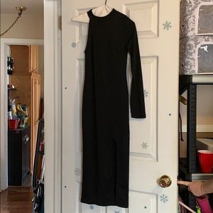 Black one sleeve, long dress